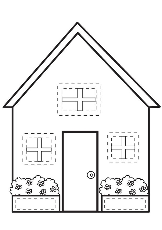 Página para colorir casa