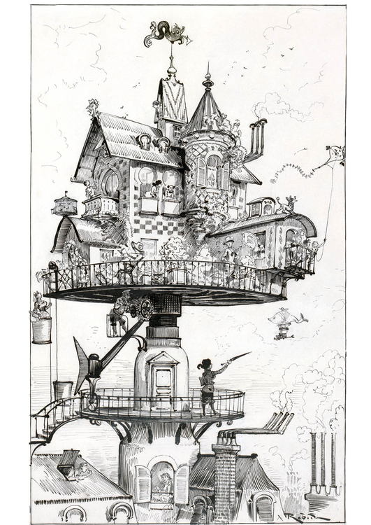Página para colorir casa do futuro - 1883