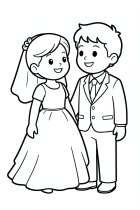 Página para colorir casamento