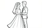 Página para colorir casamento
