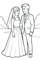 Página para colorir casamento