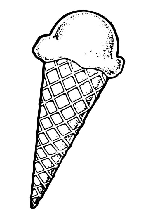 Página para colorir casquinha de sorvete