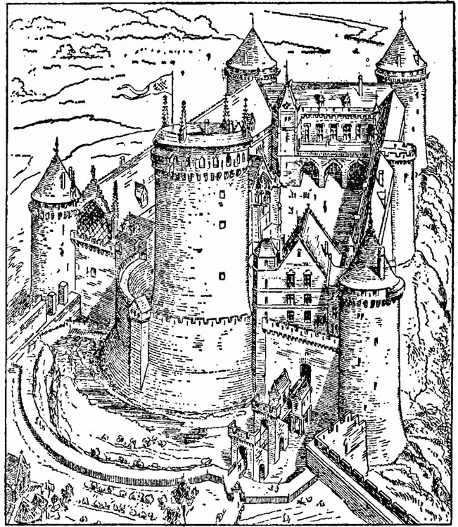 Página para colorir castelo de Coucy