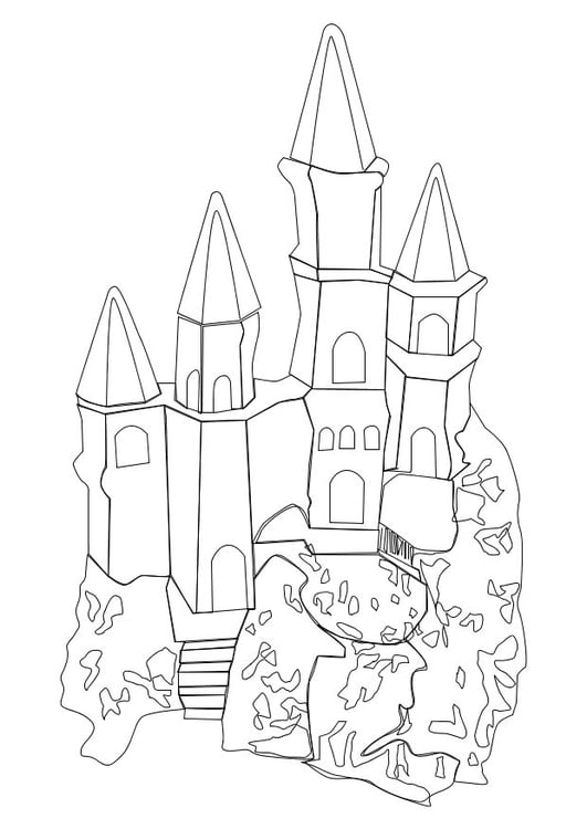 Página para colorir castelo