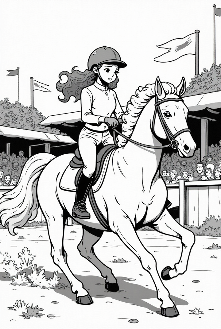 Página para colorir cavaleiro a cavalo