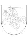 cavaleiro montado em escudo