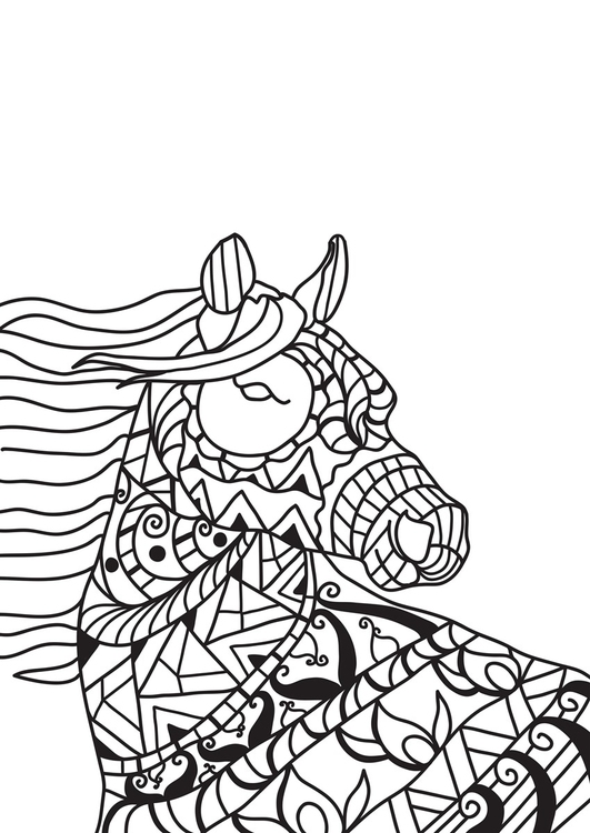 Página para colorir cavalo ao vento
