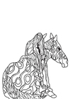 Página para colorir cavalo com potro