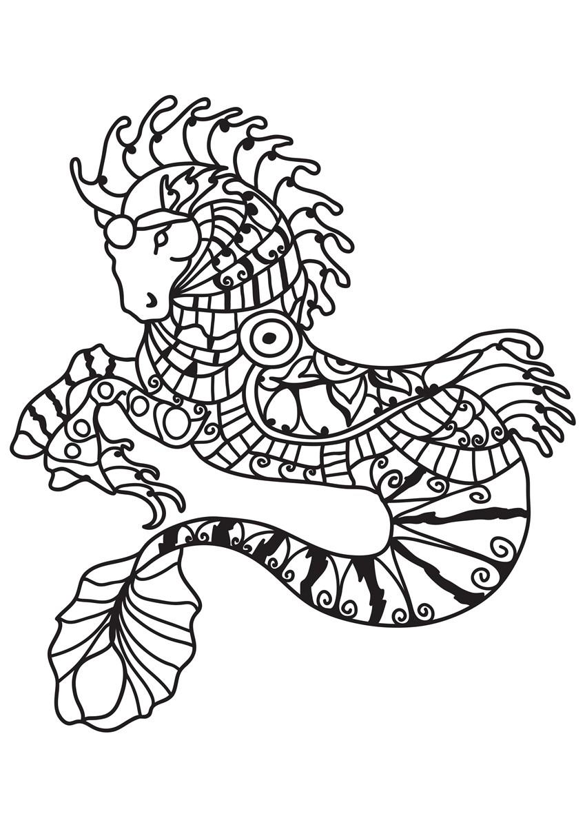 Desenho de Cavalo marinho para Colorir - Colorir.com