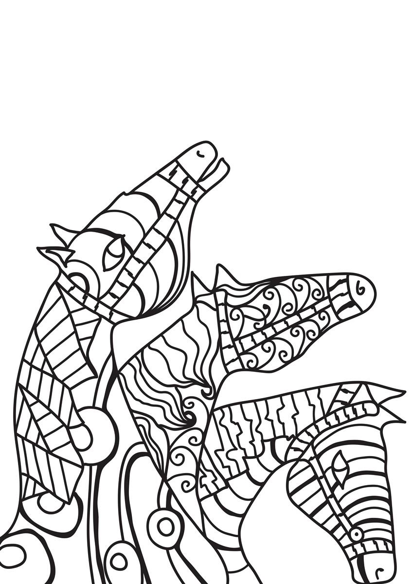 Desenho de Cavalos apaixonados para Colorir - Colorir.com