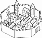 paginas-para-colorir cidade murada