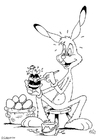 P�ginas para colorir coelhinho da Páscoa