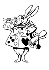 Página para colorir coelho da Alice no paÃ­s das maravilhas
