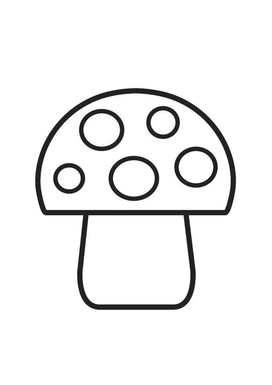 Página para colorir cogumelo com bolinhas 