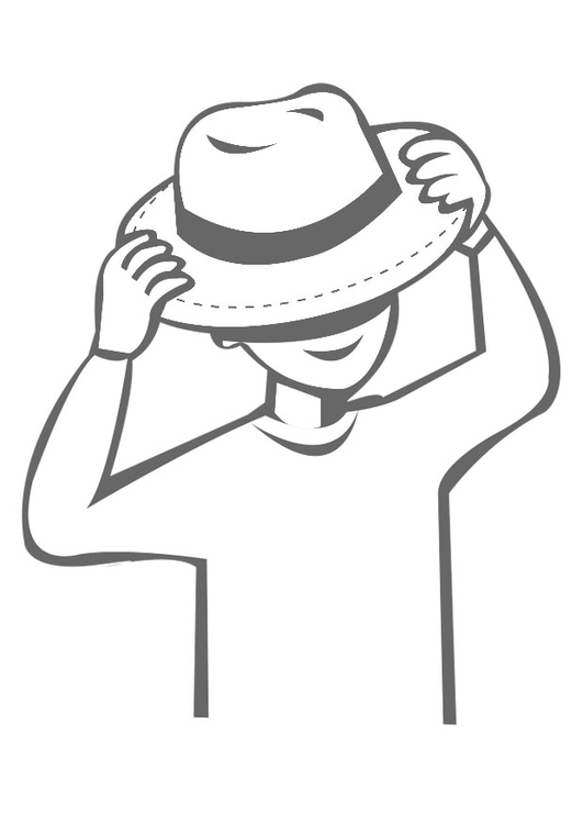 Página para colorir colocar chapÃ©u 