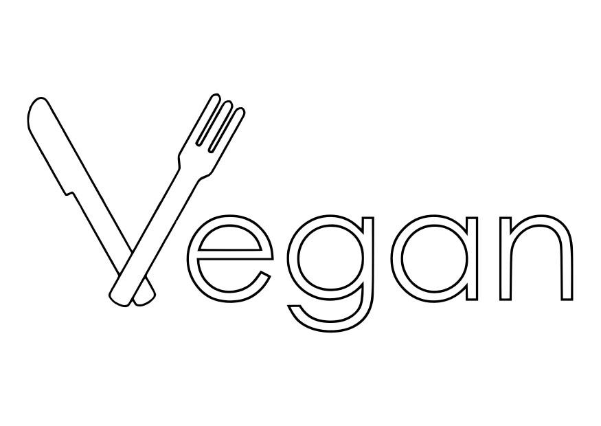 Página para colorir comida vegana