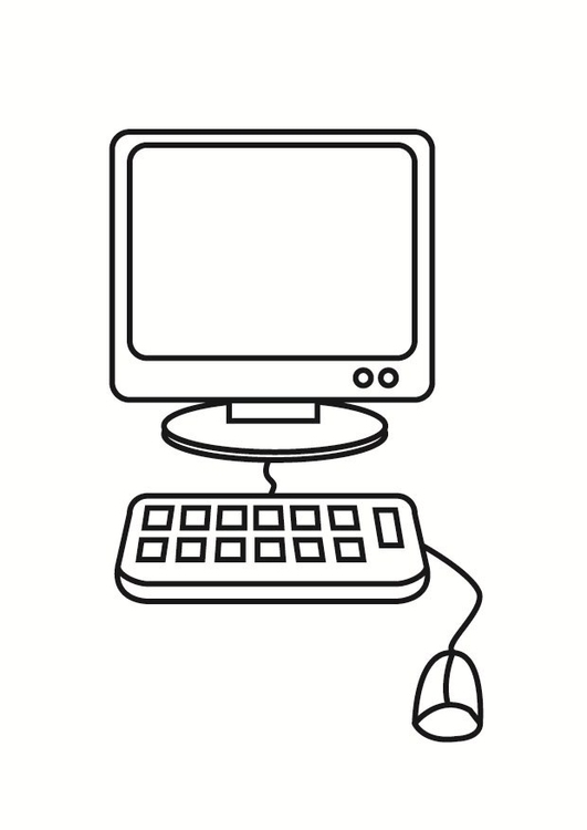 Página para colorir computador 