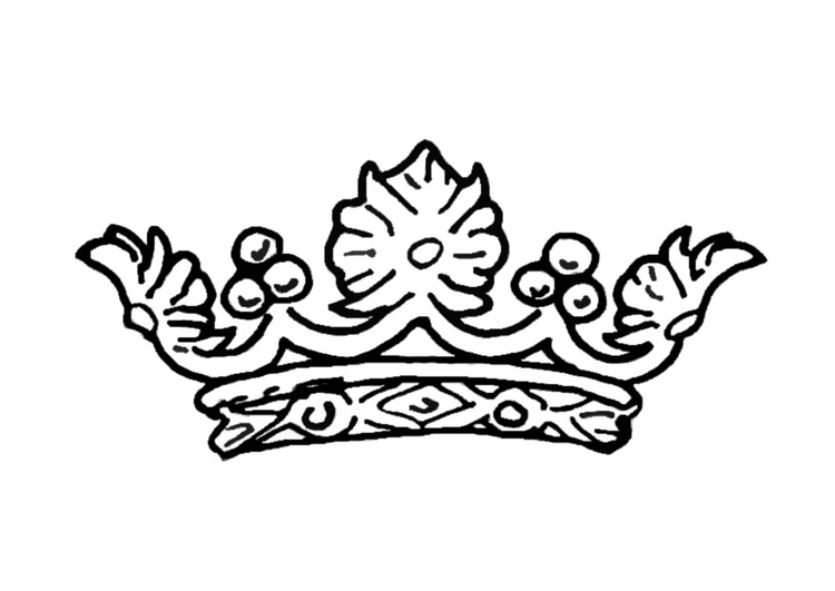 Página para colorir coroa da rainha 