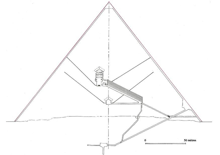 Página para colorir corte da pirÃ¢mide Cheops em Giza