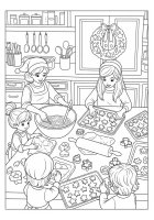Página para colorir cozinhar no natal