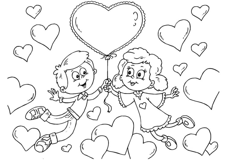 Página para colorir crianÃ§as - SÃ£o Valentino 