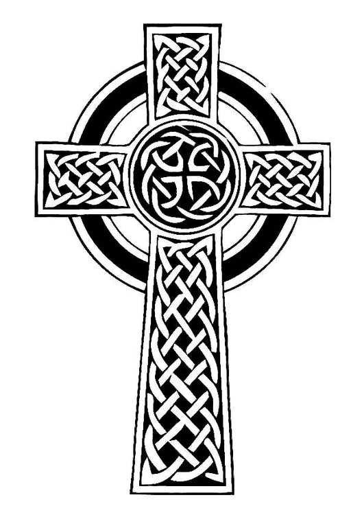 Página para colorir cruz celta 