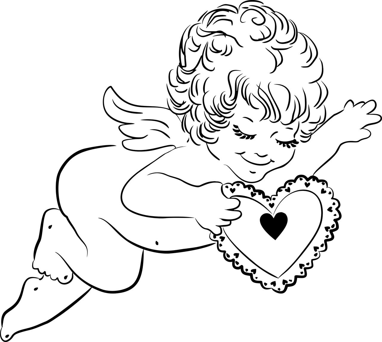 Página para colorir Cupido