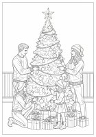 decorando uma árvore de Natal