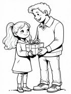 Página para colorir dia dos pais pai e filha