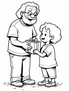 Página para colorir dia dos pais pai e filho
