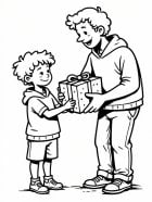 Página para colorir dia dos pais pai e filho