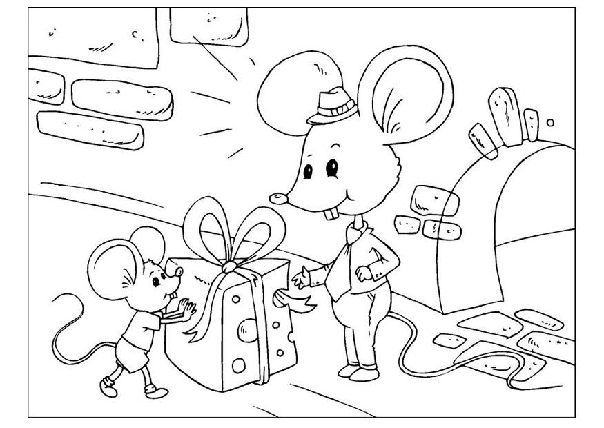Página para colorir dia dos pais - ratinhos 