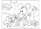 Página para colorir dia dos pais - ratinhos 