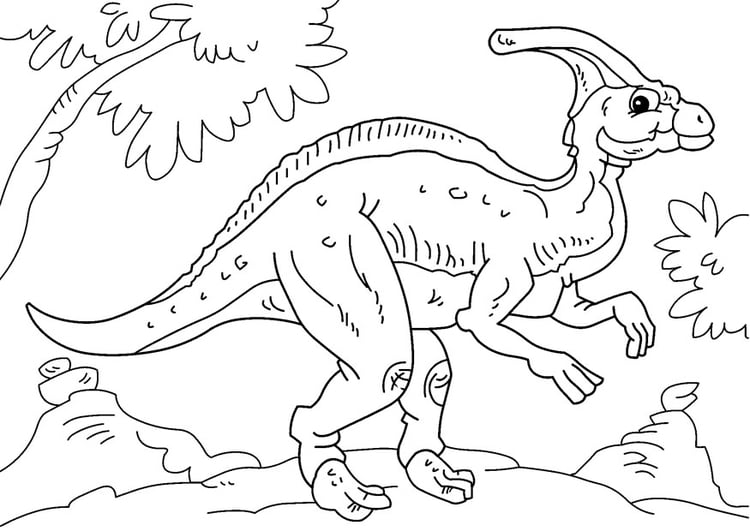 Página para colorir dinossauro - parassaurolofo 