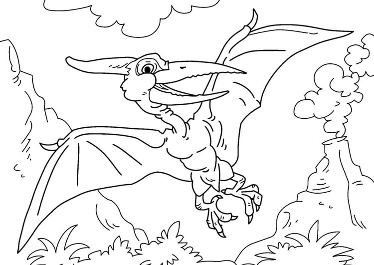 Desenho Para Colorir dinossauro - pteranodonte - Imagens Grátis Para  Imprimir - img 27628