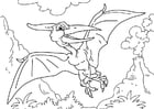 Página para colorir dinossauro - pteranodonte