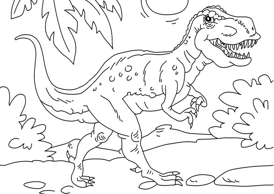 Página para colorir dinossauro - tiranossauro