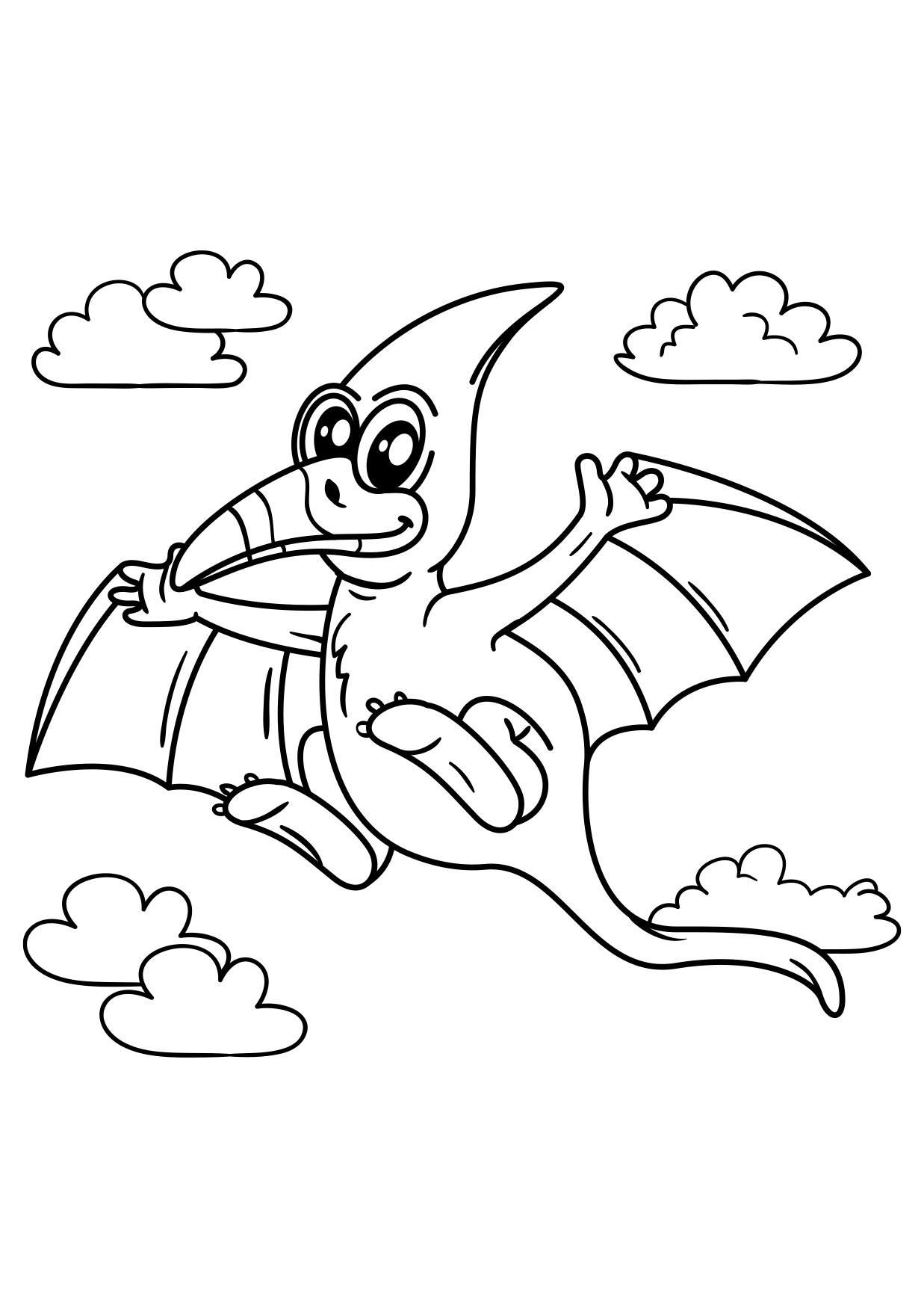 Desenho Para Colorir dinossauro - pteranodonte - Imagens Grátis Para  Imprimir - img 27628