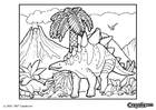 Página para colorir dinossauros