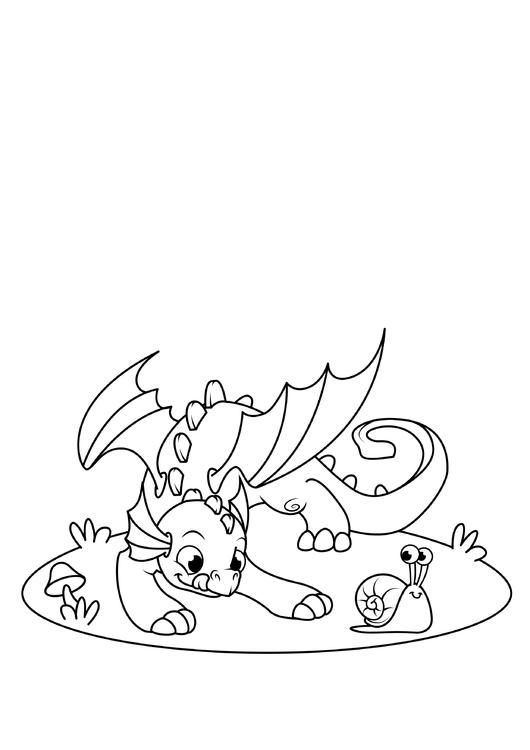 dragÃ£o brinca com caracol