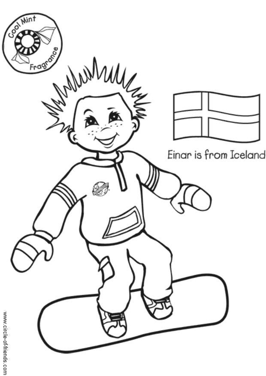 Página para colorir Einar da IslÃ¢ndia