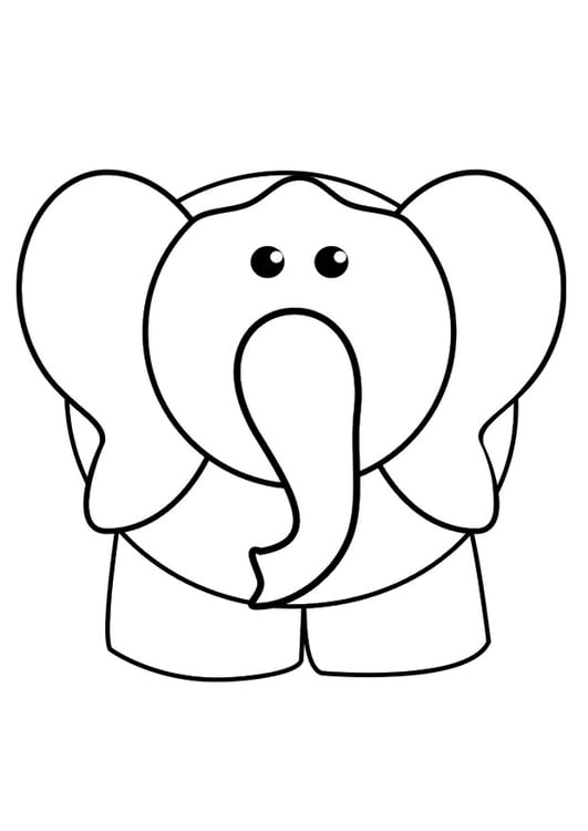 Página para colorir elefante 