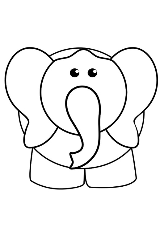 Página para colorir elefante 