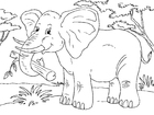 P�ginas para colorir elefante