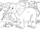 P�ginas para colorir elefante 