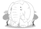 P�ginas para colorir elefante