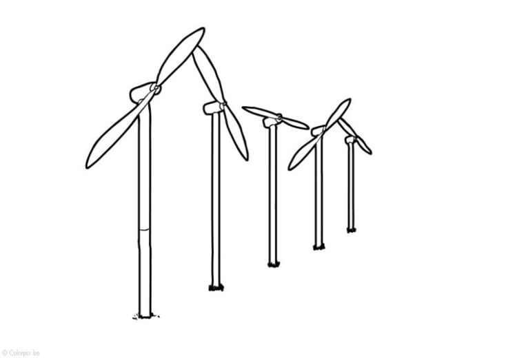 Página para colorir energia eÃ³lica - moinhos de vento