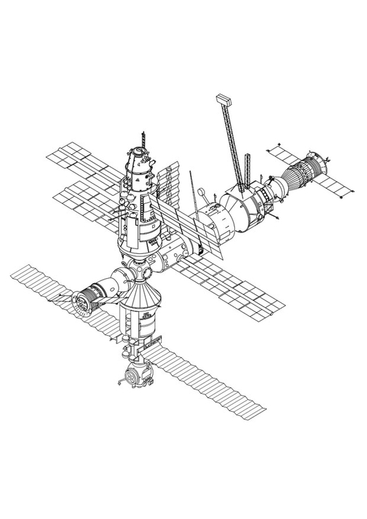 Página para colorir estaÃ§Ã£o espacial