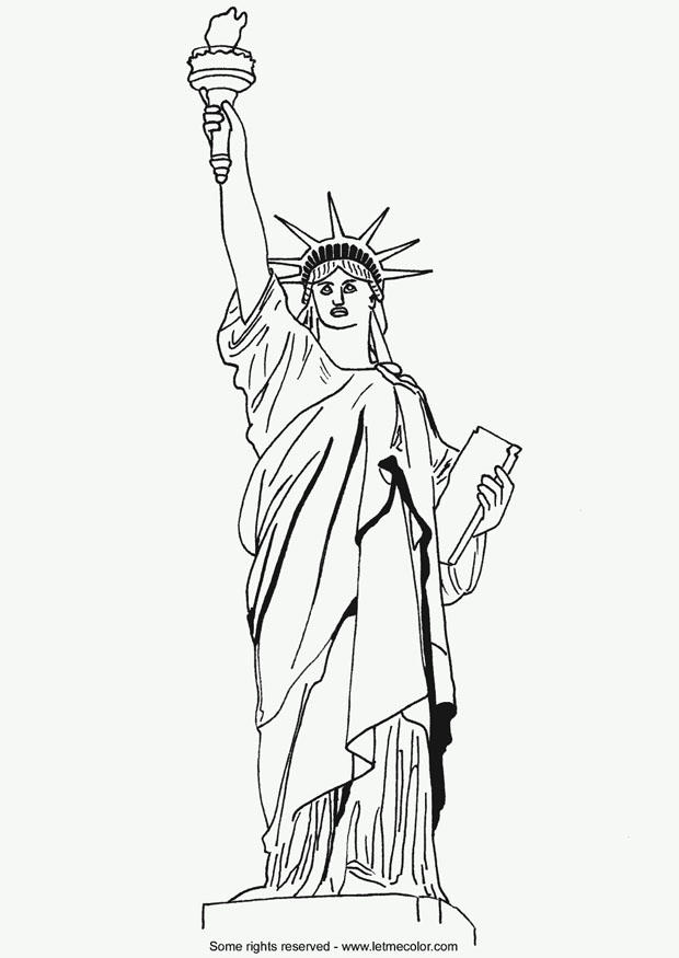 Como desenhar e pintar Estátua da Liberdade Kawaii USA EUA 