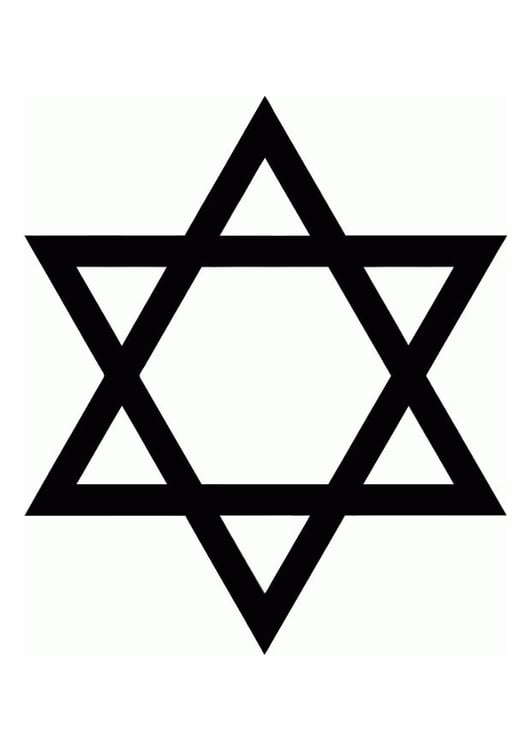 Página para colorir estrela de Davi